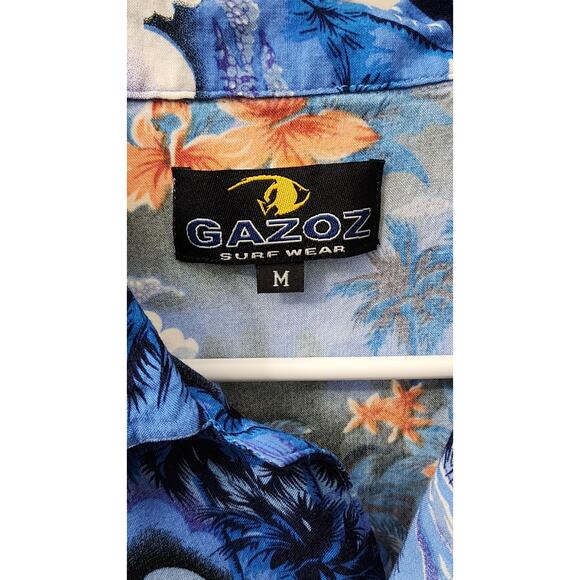 Gazoz Surf Wear Hawaiian Button Up Shirt Size M - Picture 2 of 5